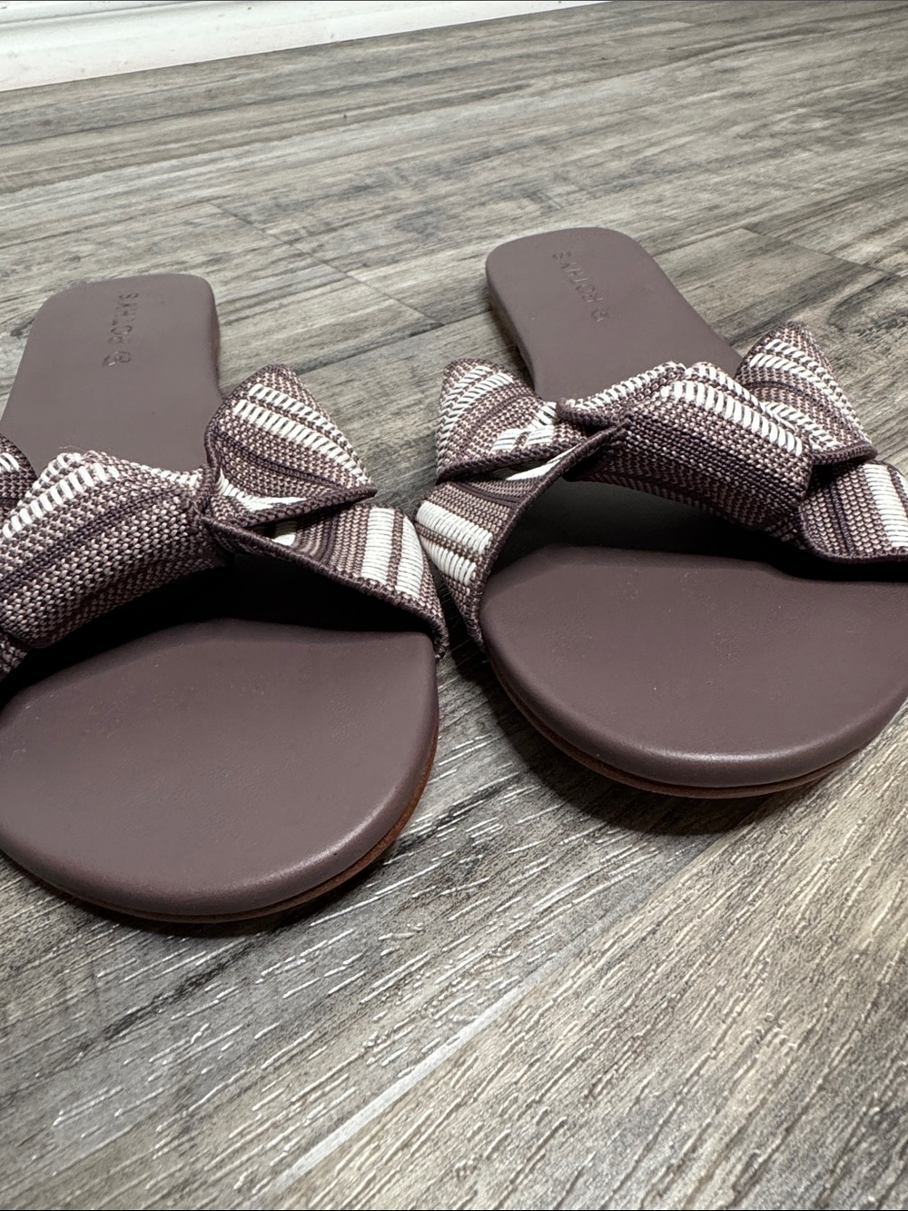 NWOB Rothy’s The Knot Sandals Size 9 Taupe Twist Slides Tie - Picture 3 of 7